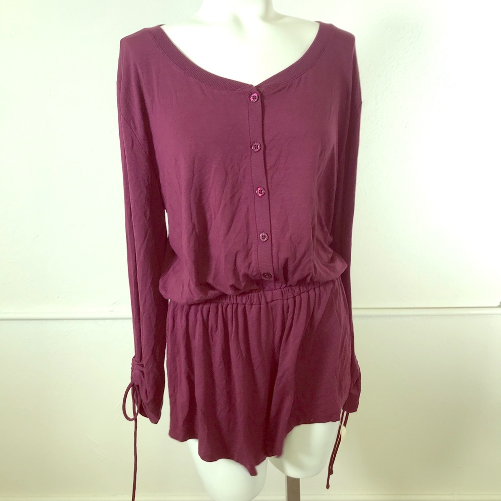 Nordstrom Brand Lingerie Modal Burgundy Romper